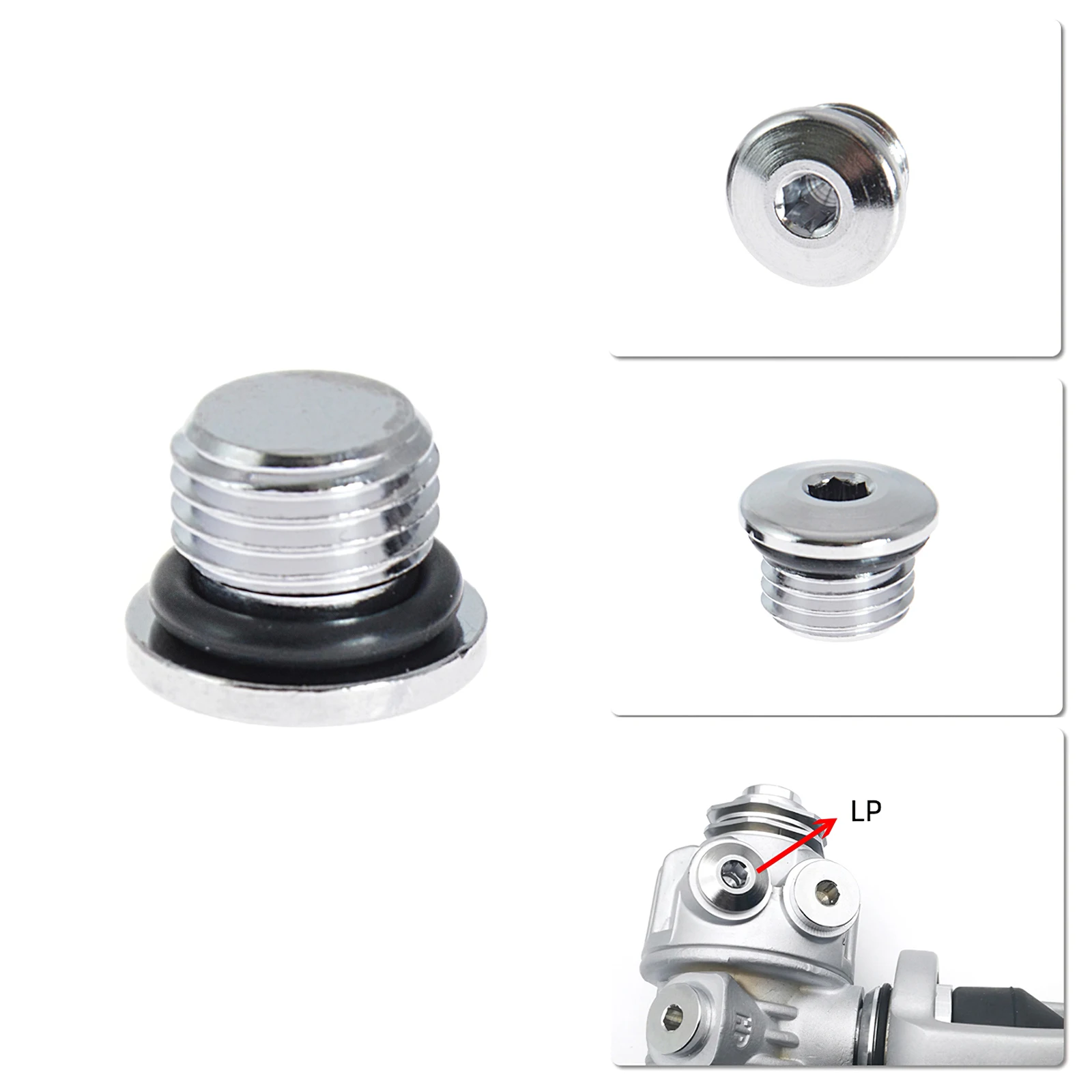 Dive Regulator High Pressure Plug Low Pressure Port Plugs Screws Adapter With O -Ring
Dive Regulator High Pressure Plug Low Pressure Port Plugs Screws Adapter With O -Ring