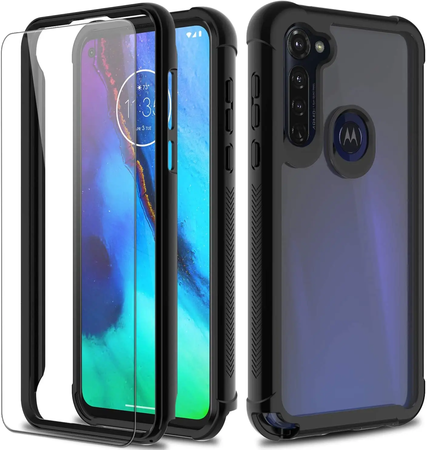 Yanacc for Moto G Stylus Case with Tempered Glass Screen Protector, Full Body Rugged Protective Clear Phone Case for Moto G
Yanacc for Moto G Stylus Case with Tempered Glass Screen Protector, Full Body Rugged Protective Clear Phone Case for Moto G