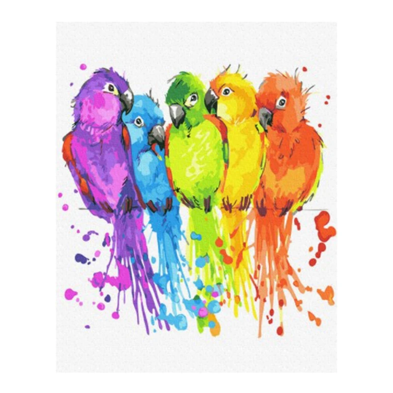 Краска для животных DIY Краска по номерам красочный Попугай масляная парусина краска для дома украшение комнаты картины художественная карт... 
Краска для животных DIY Краска по номерам красочный Попугай масляная парусина краска для дома украшение комнаты картины художественная карт...