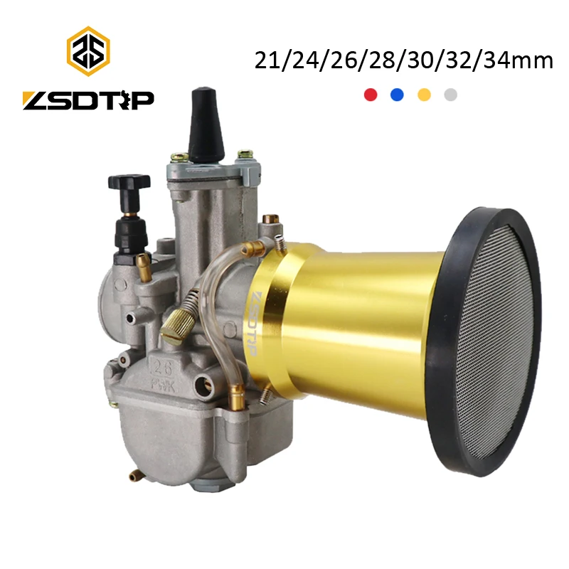 

ZSDTRP 21 24 26 28 30 32 34mm PWK Carburetor Carb With 50/55mm Air Filter Cup Wind Cup For Scooter ATV Moped Dit Pit Bike GY6