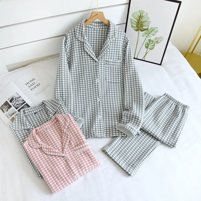 Couple Matching Pajamas Autumn/winter Lattice Long Sleeve Men Homewear New Comfy Cotton Keep Warm Two-piece Night Clothes Women
Couple Matching Pajamas Autumn/winter Lattice Long Sleeve Men Homewear New Comfy Cotton Keep Warm Two-piece Night Clothes Women