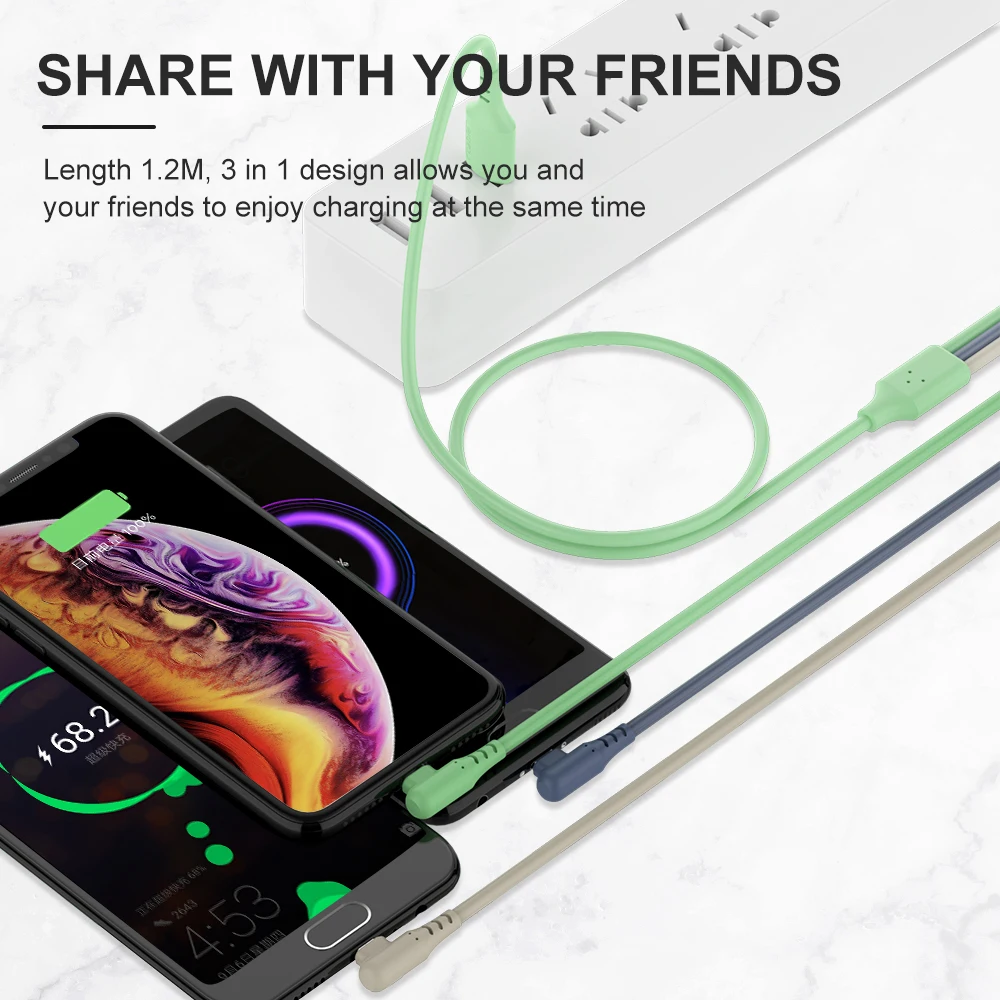 90 Degree 3 In 1 USB Cable For iPhone 12 11 Pro X XS Max USB To 8Pin/MicroType-C Kable For Samsung S10 Xiaomi Fast Charging Cord
90 Degree 3 In 1 USB Cable For iPhone 12 11 Pro X XS Max USB To 8Pin/MicroType-C Kable For Samsung S10 Xiaomi Fast Charging Cord