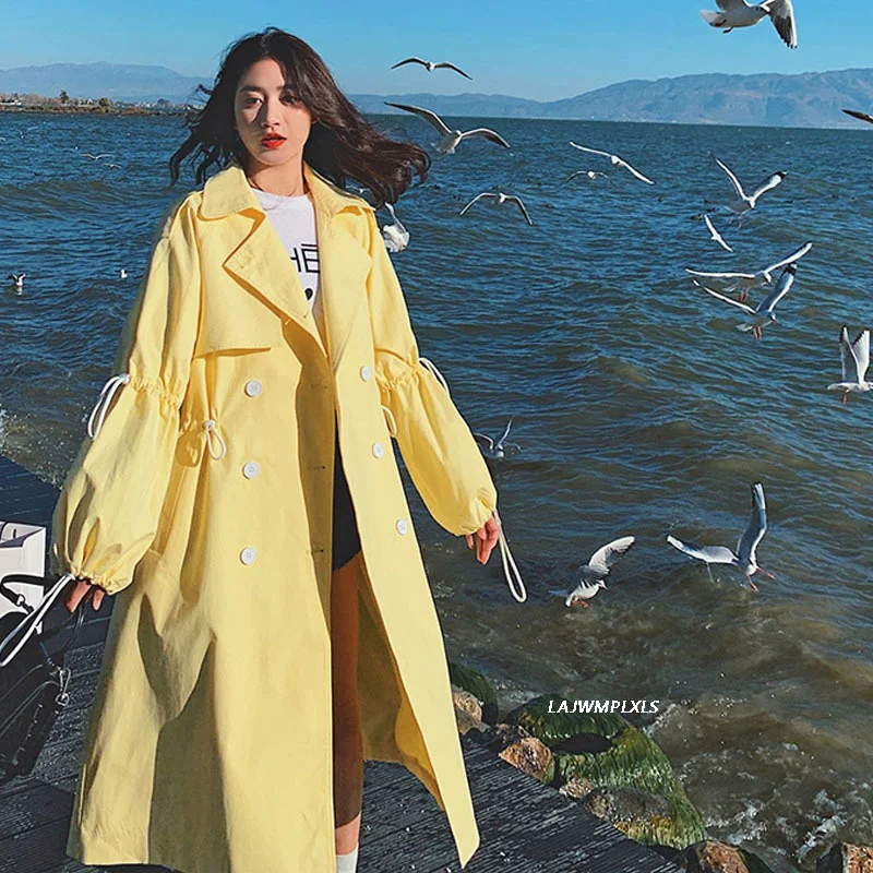 Женский Повседневный тренчкот, однотонный желтый тренчкот в Корейском стиле, весна-осень 2021
Женский Повседневный тренчкот, однотонный желтый тренчкот в Корейском стиле, весна-осень 2021