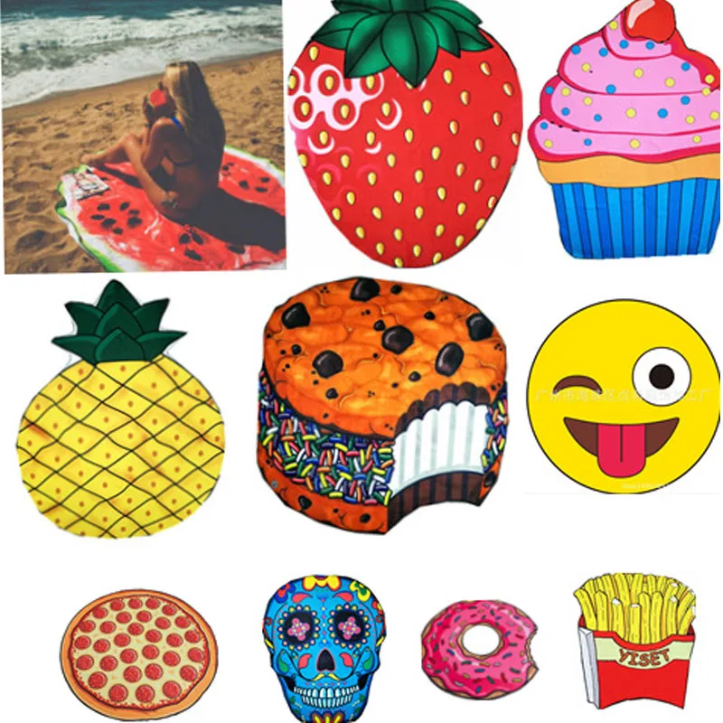 Summer Donuts Pizza Burger Fruit Large Round Beach Towel Adult Child Beach Bath Towel Mat Tapestry Suitable Picnic Mat For home 
Summer Donuts Pizza Burger Fruit Large Round Beach Towel Adult Child Beach Bath Towel Mat Tapestry Suitable Picnic Mat For home