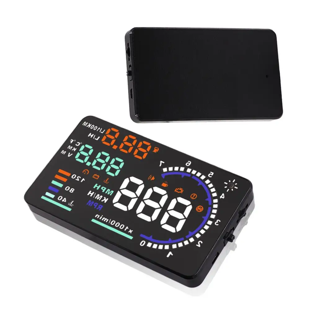 

New 5.5 Inch OBDII HUD Head Up Display A8 Car LED Windscreen Projector Car OBD2 Speed Fuel Warning Alarm Data