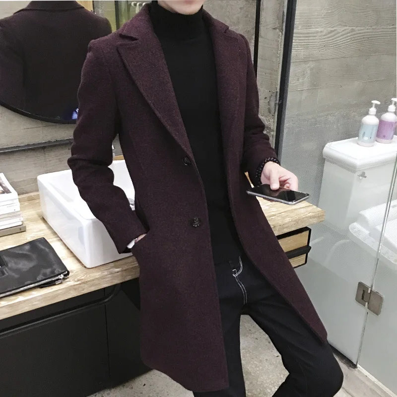 Men's Spring Autumn Thick Wool Trench fashion warm Coat Men Long Casual Coats Lapel Collar Overcoat Plus Size 5XL 
Men's Spring Autumn Thick Wool Trench fashion warm Coat Men Long Casual Coats Lapel Collar Overcoat Plus Size 5XL