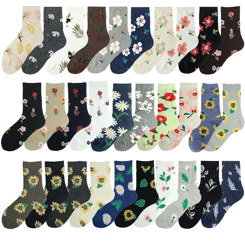 Korea Personality Fashion Woemn Socks Casual Breathable Antiskid Socks Women Flowers Color Diversity College Style Funny Socks
Korea Personality Fashion Woemn Socks Casual Breathable Antiskid Socks Women Flowers Color Diversity College Style Funny Socks