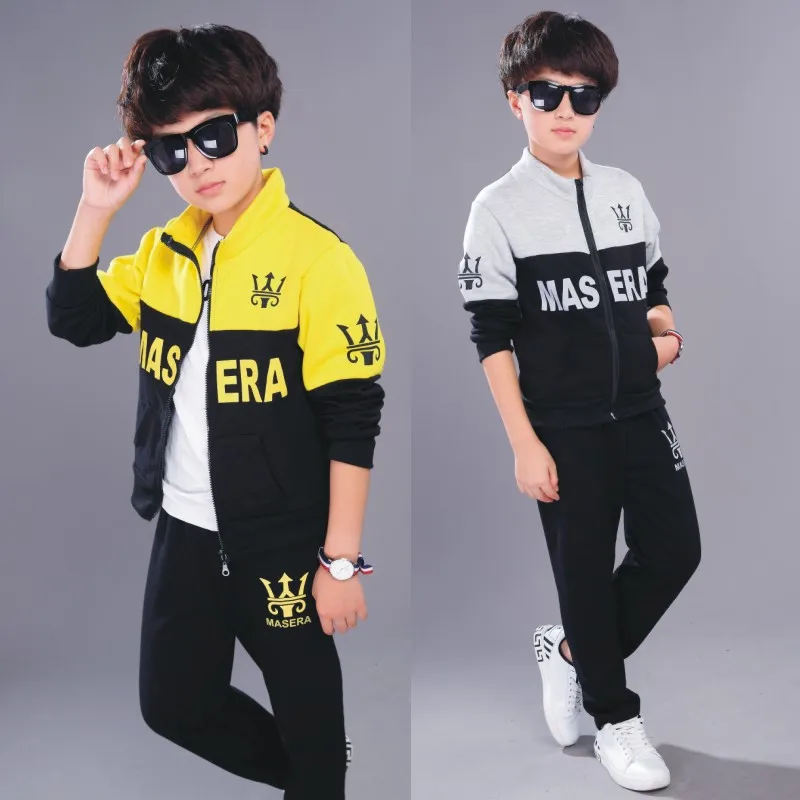 New Boys Long Sleeve+pant Autumn Sports Suit for Kids Sets In Children's Letter Two Piece Suits 4-10 Ages Yellow Grey Color
New Boys Long Sleeve+pant Autumn Sports Suit for Kids Sets In Children's Letter Two Piece Suits 4-10 Ages Yellow Grey Color