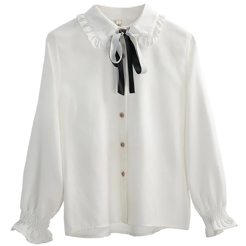 2021 Women Lovely Long Sleeve White Shirt Japanese School Uniforms Student Girls Lace Flower 4 Color Top Decorative Buckle Shirt
2021 Women Lovely Long Sleeve White Shirt Japanese School Uniforms Student Girls Lace Flower 4 Color Top Decorative Buckle Shirt