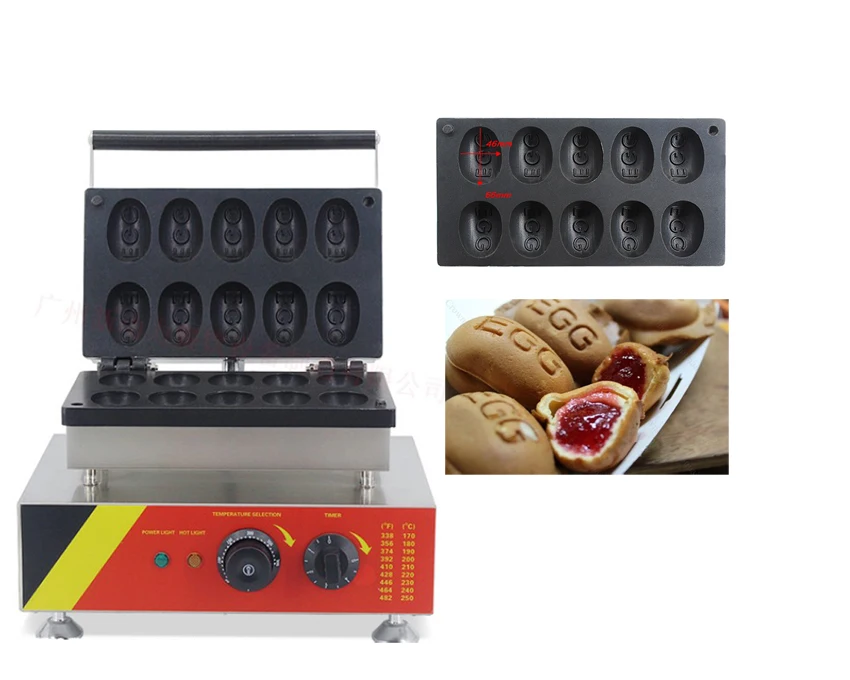 

Commercial 10 Pcs Egg Puff Waffle Electric Egg Shapes Waffle Cake Oven 220v/110v Bubble Waffle Makers Machine