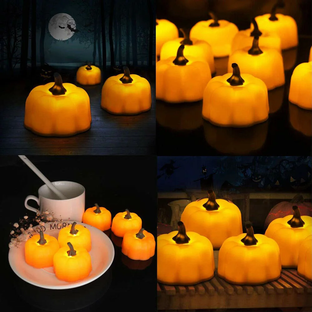LED Pumpkin Candle Light for Halloween Orange Flickering Candle Tea Lights Safe Flameless Thanksgiving Candles Decoration Light
LED Pumpkin Candle Light for Halloween Orange Flickering Candle Tea Lights Safe Flameless Thanksgiving Candles Decoration Light