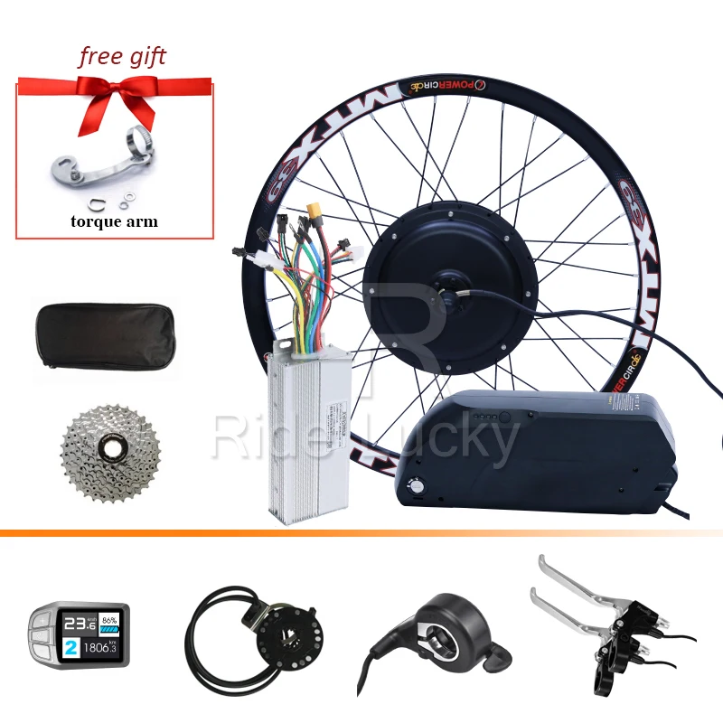

E Bike Kit 48V 1500W Motor Wheel Cassette Electric Bike Kit Electric Bicycle Conversion Kits With 48V 17AH Lithium Battery