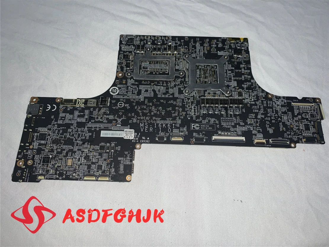 Original MS-16K61 For MSI GS63 GS73 GS63VR GS73VR Laptop motherboard WITH I7-8750H AND GTX1050MTI 100% working
Original MS-16K61 For MSI GS63 GS73 GS63VR GS73VR Laptop motherboard WITH I7-8750H AND GTX1050MTI 100% working