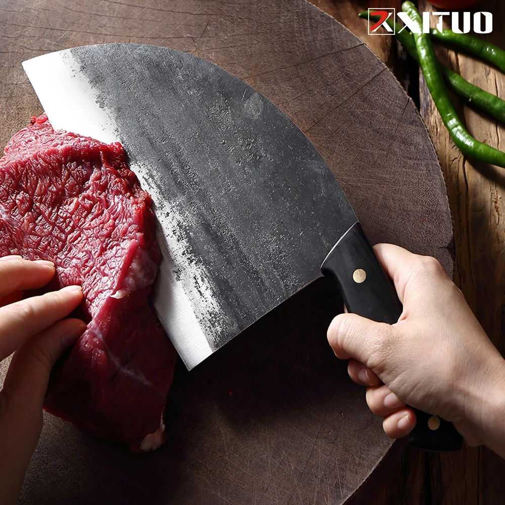 Full Tang Chef Knife Handmade Forged High-carbon Clad Steel Kitchen Knives Cleaver Filleting Slicing Broad Butcher knife
Full Tang Chef Knife Handmade Forged High-carbon Clad Steel Kitchen Knives Cleaver Filleting Slicing Broad Butcher knife