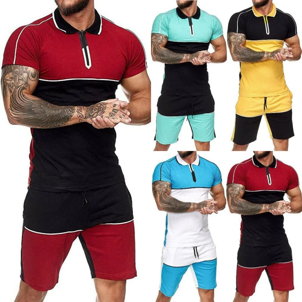 Mens Short Sleeve Collared Tops Track Shorts Set Summer Sport Gym Jogger Outfits
Mens Short Sleeve Collared Tops Track Shorts Set Summer Sport Gym Jogger Outfits