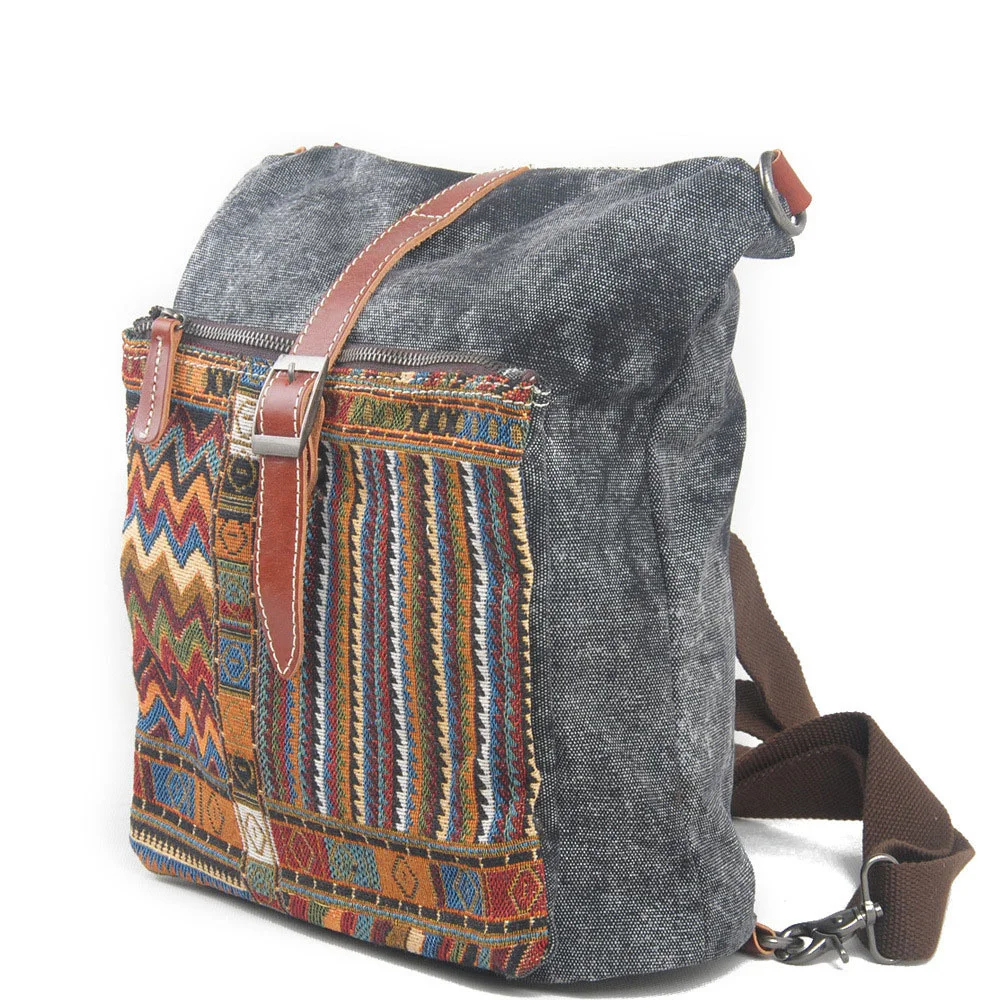 Ethnic style oblique straddle BAG canvas women's backpack literature and art college and university student schoolbag
Ethnic style oblique straddle BAG canvas women's backpack literature and art college and university student schoolbag