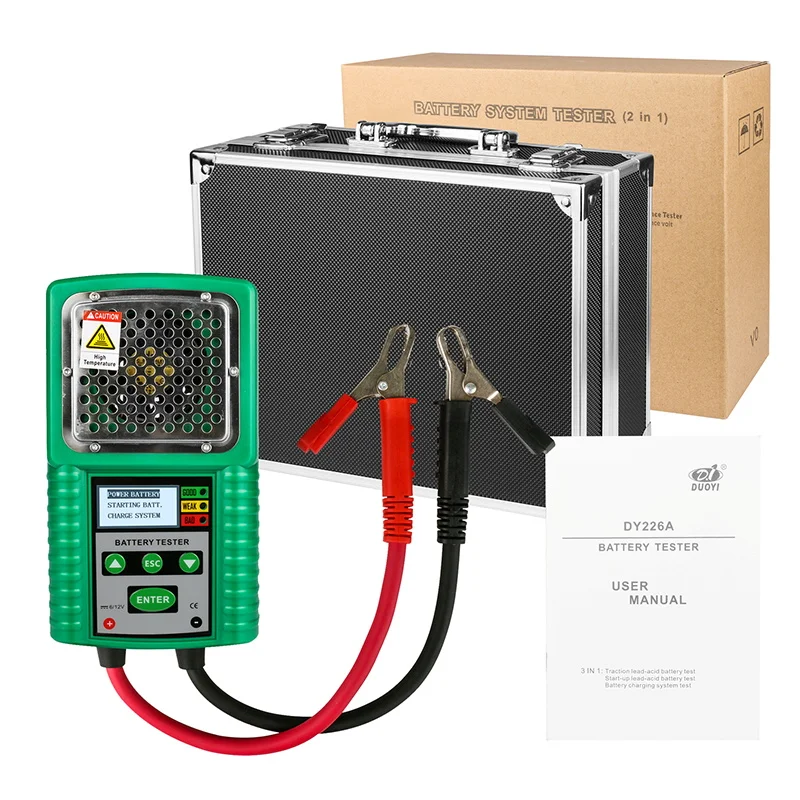 DUOYI DY226A 3 In 1 Car Battery Tester Traction 6V 12V DC Auto Power Load Starting Charge CCA Test Tool Battery Measurement
DUOYI DY226A 3 In 1 Car Battery Tester Traction 6V 12V DC Auto Power Load Starting Charge CCA Test Tool Battery Measurement