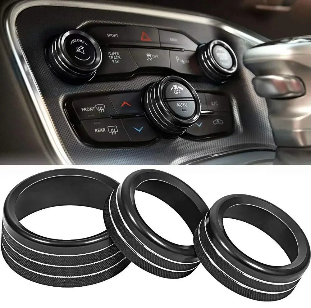 3pcs/set Air Conditioning Ring Volume Radio Button Switch AC Knob Cover For Dodge Challenger Charger Accessories 2015-2020
3pcs/set Air Conditioning Ring Volume Radio Button Switch AC Knob Cover For Dodge Challenger Charger Accessories 2015-2020