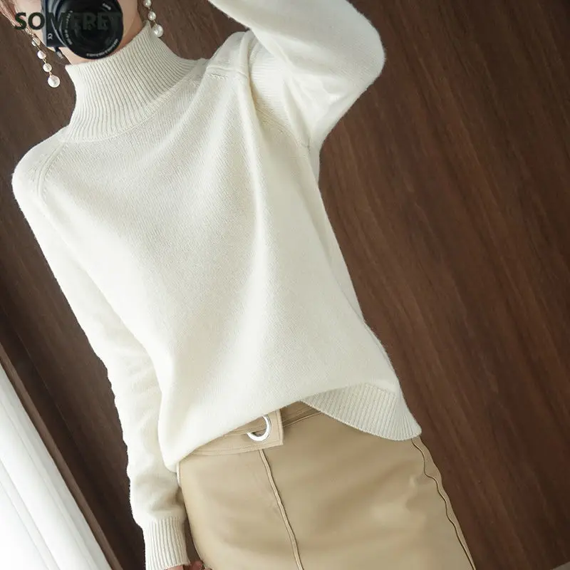 Turtleneck Pullover Fall/winter 2021 Cashmere Sweater Women Pure Color Casual Long-sleeved Loose Pullover Bottoming Women's
Turtleneck Pullover Fall/winter 2021 Cashmere Sweater Women Pure Color Casual Long-sleeved Loose Pullover Bottoming Women's