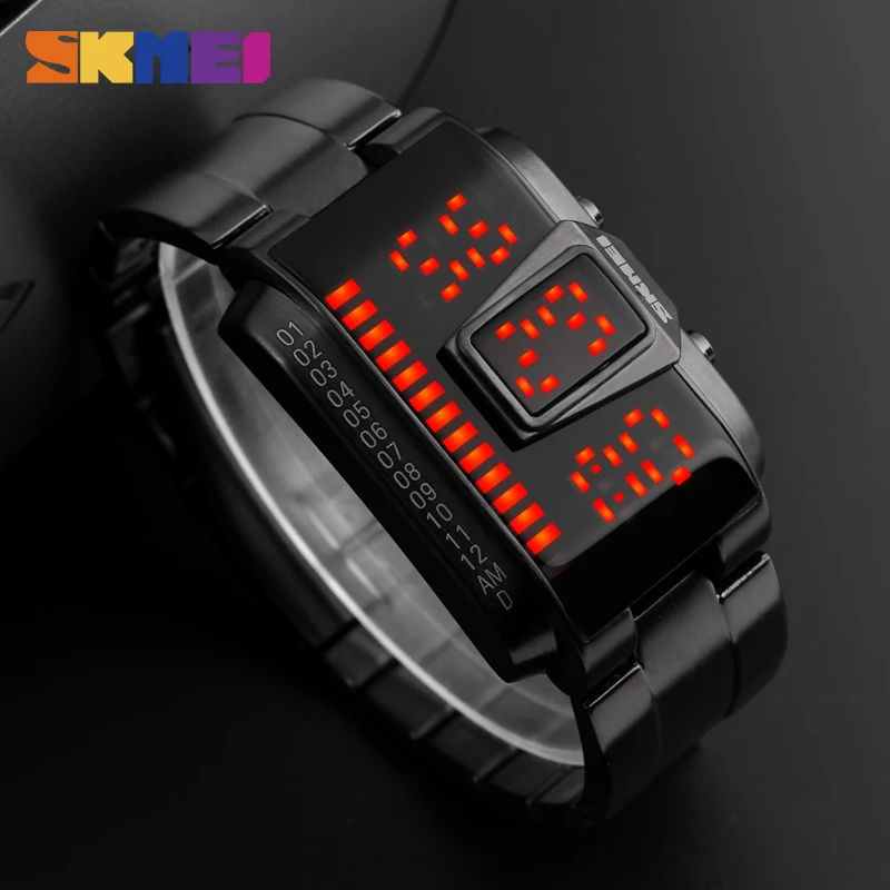 

SKMEI Fashion Creative LED Sports Watches Men Top Luxury Brand 5ATM Waterproof Watch Digital Wristwatches Relogio Masculino