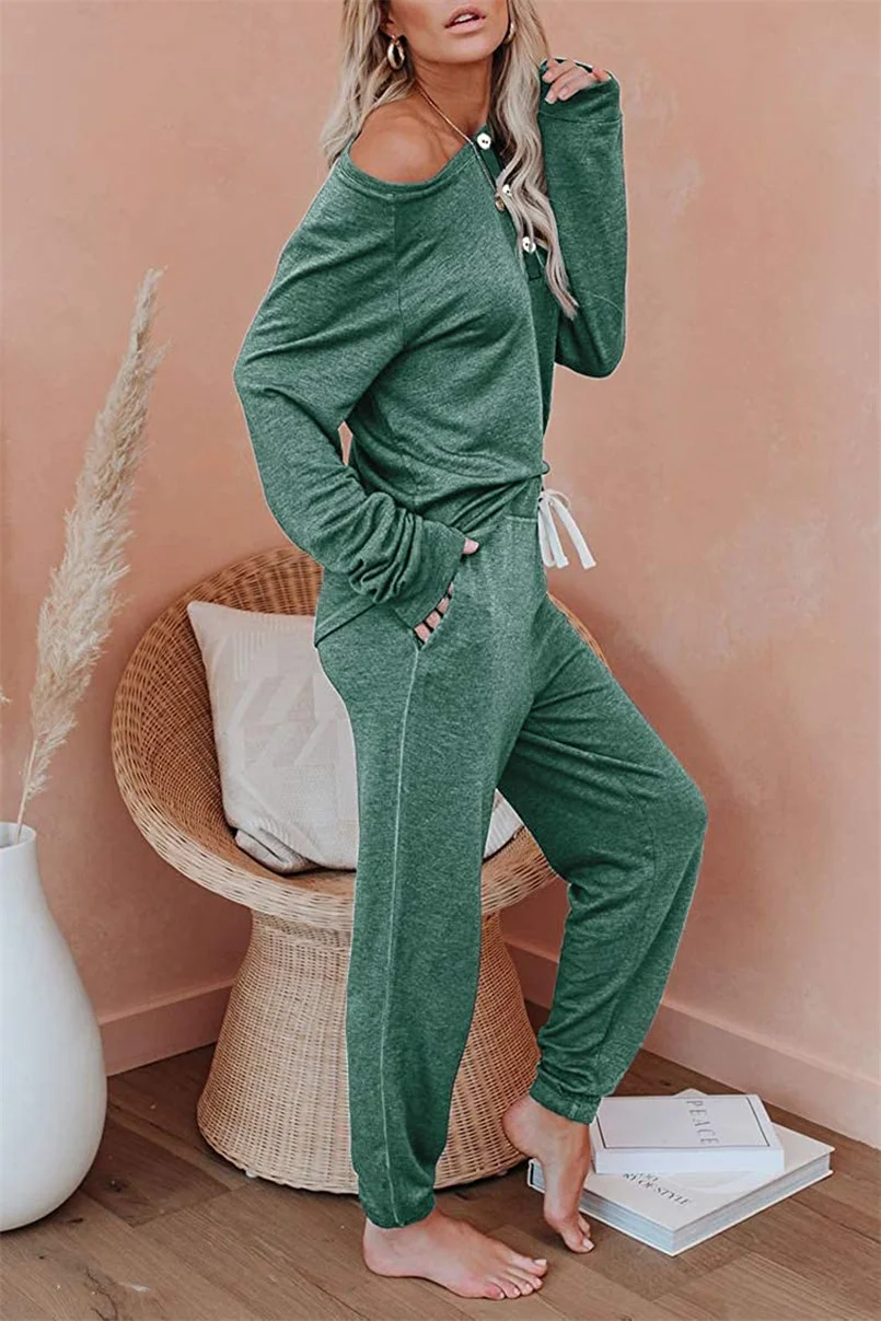 Two Piece Sets Women Solid Button Decoration Autumn Springtracksuits High Waist Stretchy Sportswear Hot Crop Tops Outfits
Two Piece Sets Women Solid Button Decoration Autumn Springtracksuits High Waist Stretchy Sportswear Hot Crop Tops Outfits