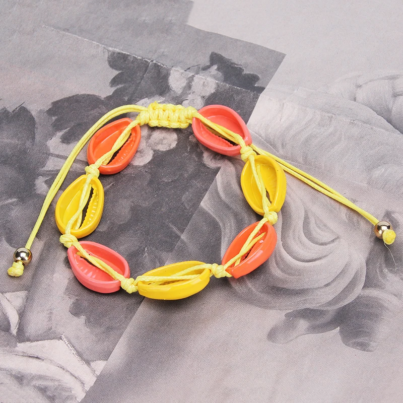 Hot Sale Natural Rainbow Color Fashion Seashell Bracelet Bohemia Hand Woven Adjustable Fasion Jewellery | Украшения и аксессуары