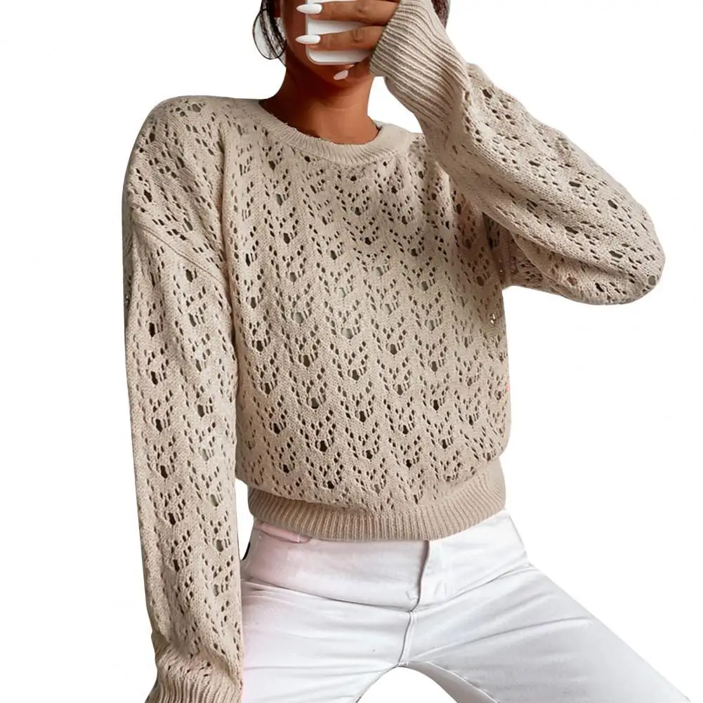 Autumn Casual O Neck Hollow Out Vintage Knitwear Sweater Solid Color Elegant Ladies Knitted Long Sleeve Loose Tops Pullover
Autumn Casual O Neck Hollow Out Vintage Knitwear Sweater Solid Color Elegant Ladies Knitted Long Sleeve Loose Tops Pullover
