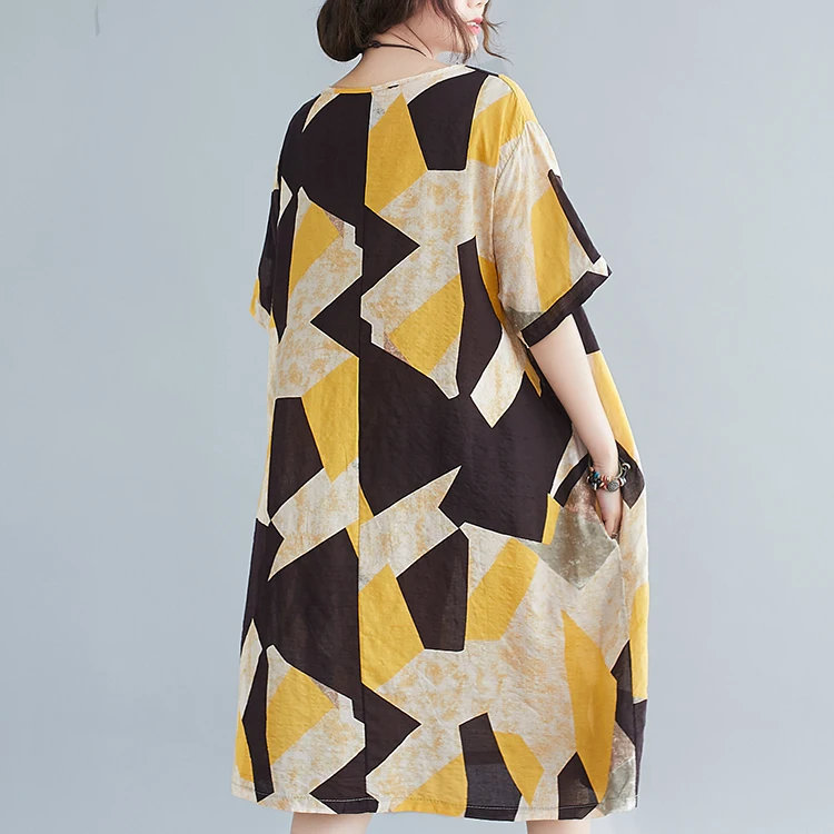 COIGARSAM Cotton Linen Women dress Loose O-Neck Dresses 1042
COIGARSAM Cotton Linen Women dress Loose O-Neck Dresses 1042