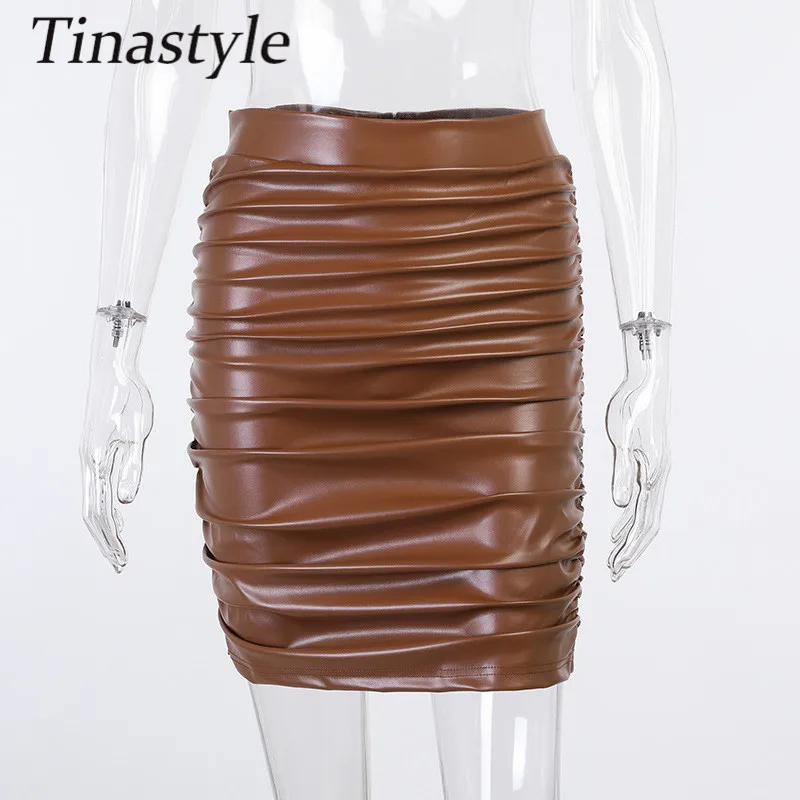 Tinastyle Faux PU Leather Two Piece Set Dress Women Spaghetti Strap Crop Top And High Waist Ruched Dress 2 Pieces Party Vestidos
Tinastyle Faux PU Leather Two Piece Set Dress Women Spaghetti Strap Crop Top And High Waist Ruched Dress 2 Pieces Party Vestidos