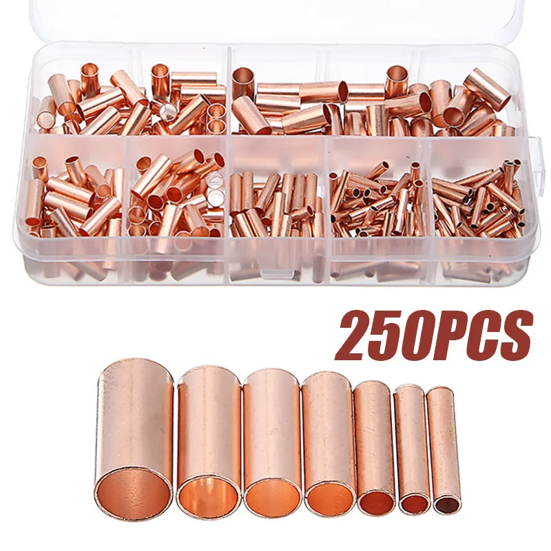 250Pcs Copper Connecting Tube Wire Joint Small Copper GT 1-6mm Cold Pressed Copper Connector Direct Connection Pressure Pipe
250Pcs Copper Connecting Tube Wire Joint Small Copper GT 1-6mm Cold Pressed Copper Connector Direct Connection Pressure Pipe