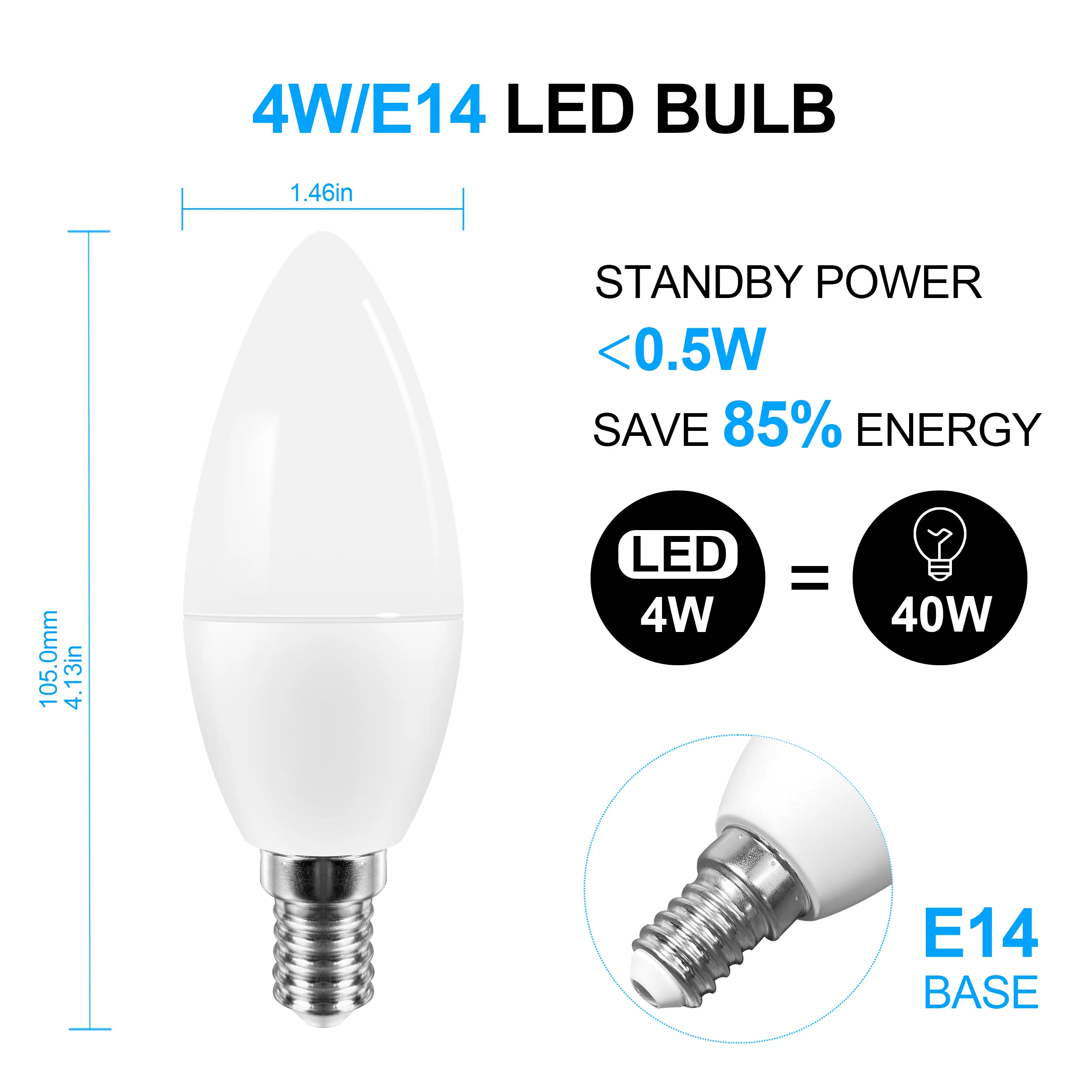 Tuya ZigBee 3.0 Smart LED Bulb E14 4W, Smart Life App Voice Remote Control Dimmable Light Bulb RGB, Works with Alexa Google Home
Tuya ZigBee 3.0 Smart LED Bulb E14 4W, Smart Life App Voice Remote Control Dimmable Light Bulb RGB, Works with Alexa Google Home