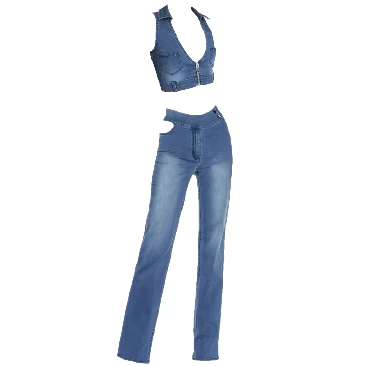 WOMENGAGA Europe Hot Sexy High Waist Hole Skinny Zipper Retro Wide Leg Pants Jeans + V Neck Korea Tank Vest Tops Summer 7GK9
WOMENGAGA Europe Hot Sexy High Waist Hole Skinny Zipper Retro Wide Leg Pants Jeans + V Neck Korea Tank Vest Tops Summer 7GK9
