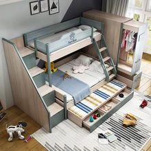 Nordic up and down bed solid wood childrens bed boys and girls multifunctional combination high and low bunk bed mother bed