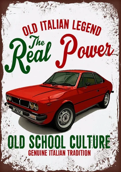 

Vintage Italian Car Lancia Beta Coupe Tin Sign Bar Pub Home Wall Decor Metal Art Poster Retro Tavern Cafe Club Plaque