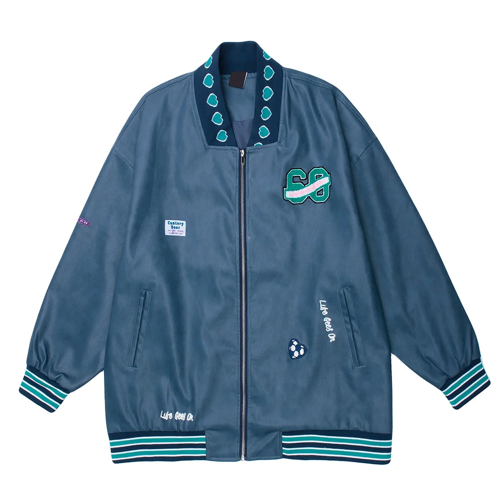 Ribbon Collar Hip Hop Baseball Jacket Men Women Embroidery Jacket Letter Streetwear Jacket Fashion Vintage Windbreaker Couples
Ribbon Collar Hip Hop Baseball Jacket Men Women Embroidery Jacket Letter Streetwear Jacket Fashion Vintage Windbreaker Couples