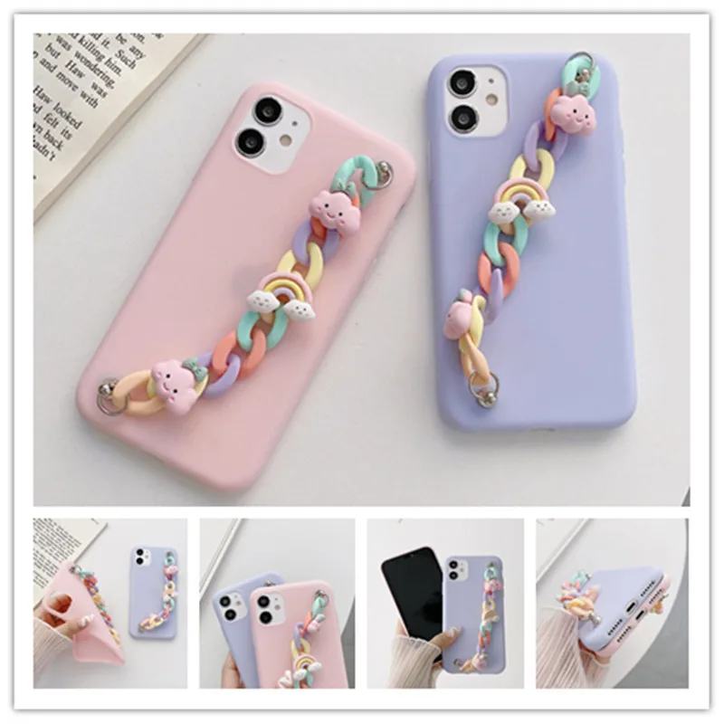 Cute Macarons Cloud Wristband Chain Protective Shell Phone Case For iPhone 12 11 Pro XS Max XR X 8 7 6 Plus Anti-fall Back Cover
Cute Macarons Cloud Wristband Chain Protective Shell Phone Case For iPhone 12 11 Pro XS Max XR X 8 7 6 Plus Anti-fall Back Cover