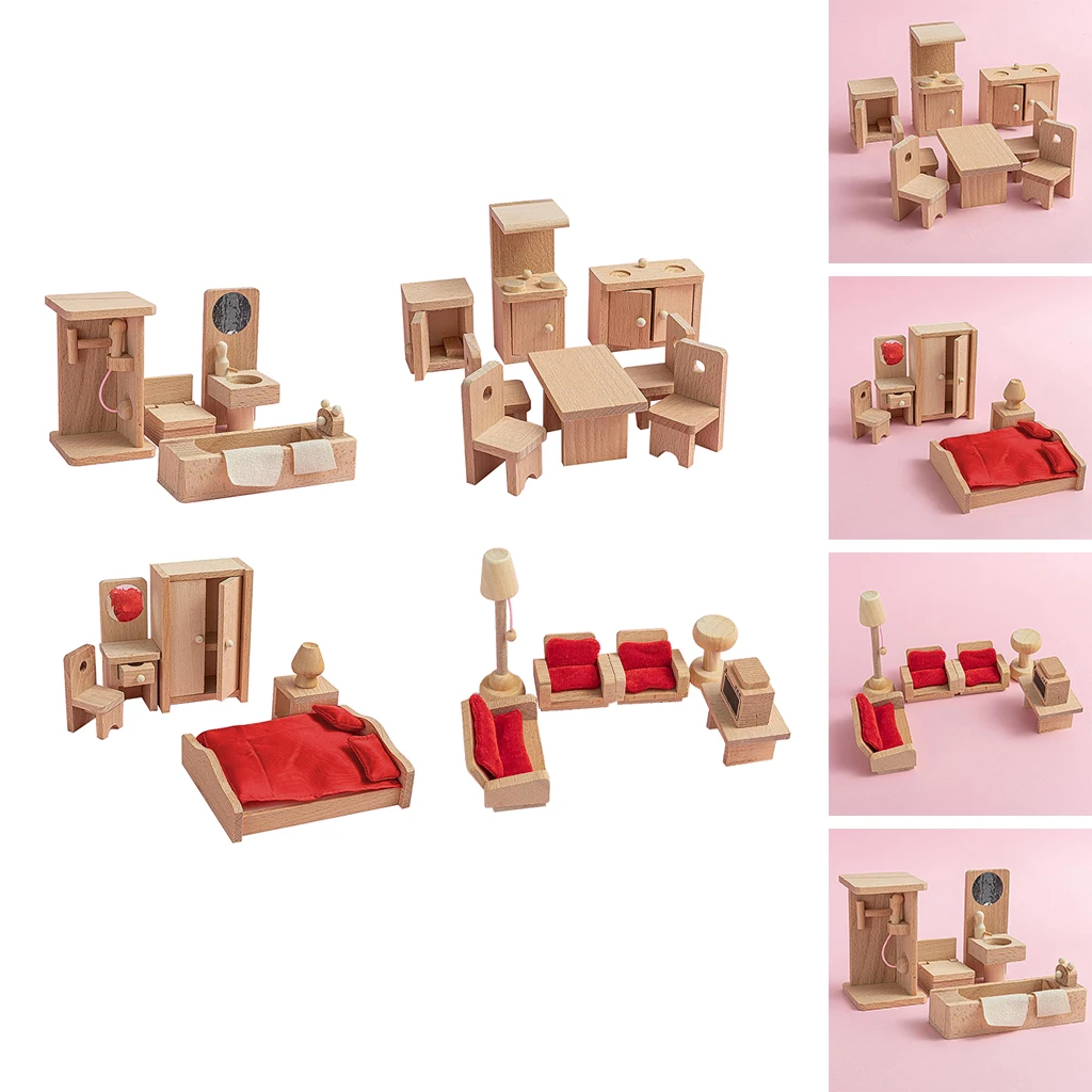 Wood Doll House Miniature Living Room Bathroom Dining Room Bedroom Building House Furniture Dollhouse Accessory Decor Kids Toy
Wood Doll House Miniature Living Room Bathroom Dining Room Bedroom Building House Furniture Dollhouse Accessory Decor Kids Toy