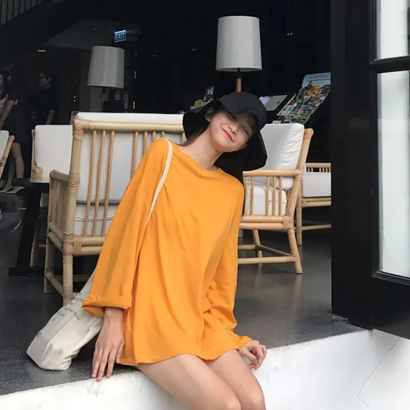 Korean-style Loose-Fitting Solid Color Long Sleeves Shirt Female Mid-length Cotton Thin Inner Match 2021 Spring and Autumn New
Korean-style Loose-Fitting Solid Color Long Sleeves Shirt Female Mid-length Cotton Thin Inner Match 2021 Spring and Autumn New