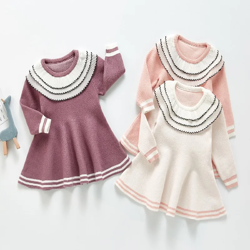 0-3 years old spring and autumn baby girl striped knitted dress college style girl clothes suit long sleeve girls princess dress
0-3 years old spring and autumn baby girl striped knitted dress college style girl clothes suit long sleeve girls princess dress