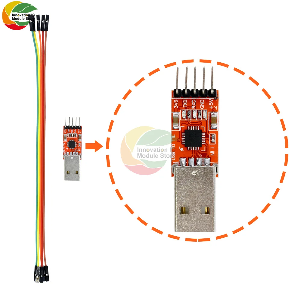 

Ziqqucu CP2102 USB to UART TTL Serial STC Programmable Module PL2303 Super Brush Line for Arduino with 4 Pin Dupont Jumper Wire