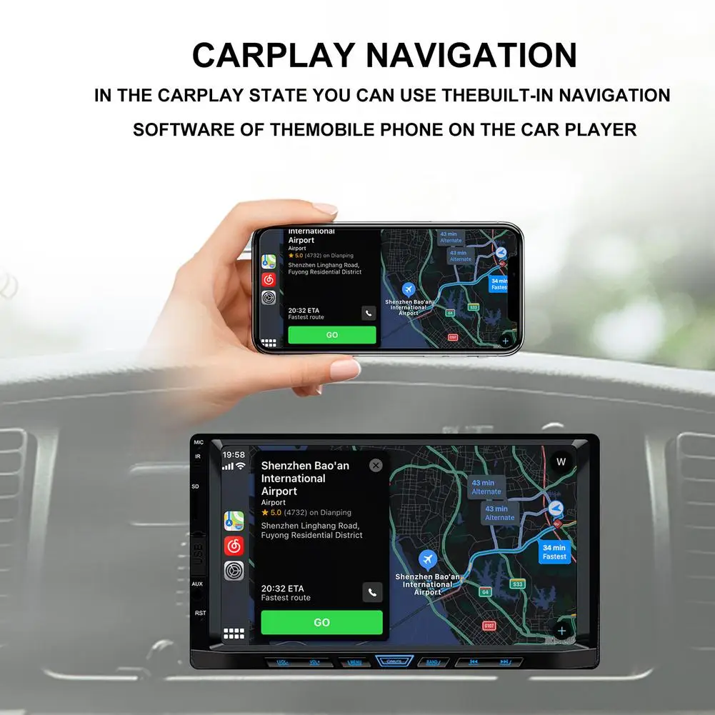 7 Inch 2 DIN CarPlay Touch Screen Stereo FM Radio Bluetooth MP5 Player Supports Android/IOS Mirroring Connection
7 Inch 2 DIN CarPlay Touch Screen Stereo FM Radio Bluetooth MP5 Player Supports Android/IOS Mirroring Connection