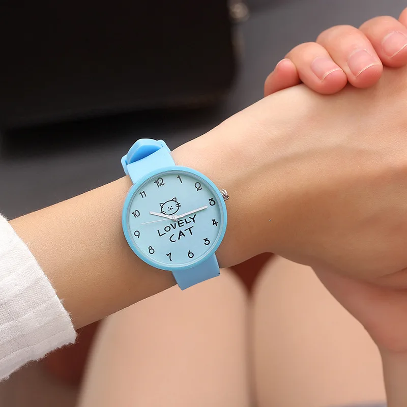 Силиконовые часы карамельных цветов для студентов Мультяшные Детские кварцевые