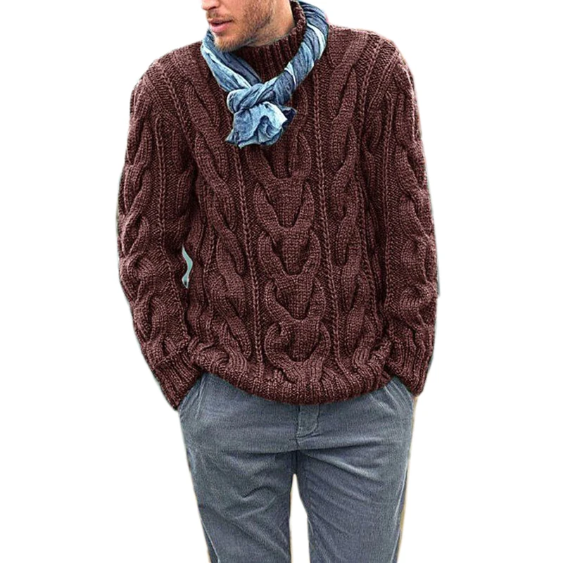 Winter Men's Clothing Brown Pullover Sweater Casual Soft Comfortable Thick Warmer Sweater coat Hand-knitted Cool Mens Sweater
Winter Men's Clothing Brown Pullover Sweater Casual Soft Comfortable Thick Warmer Sweater coat Hand-knitted Cool Mens Sweater