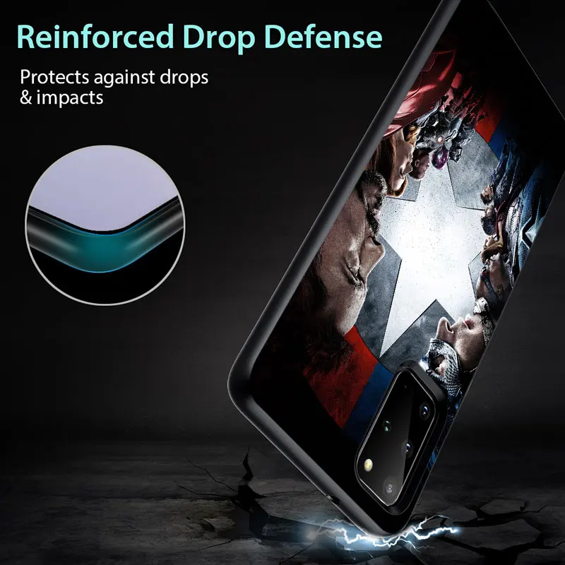 Marvel movies Captain America for Samsung S6 S7 S8 S9 S10 S10E S21 Edge Plus Ultra 5G TPU Black Phone Case
Marvel movies Captain America for Samsung S6 S7 S8 S9 S10 S10E S21 Edge Plus Ultra 5G TPU Black Phone Case