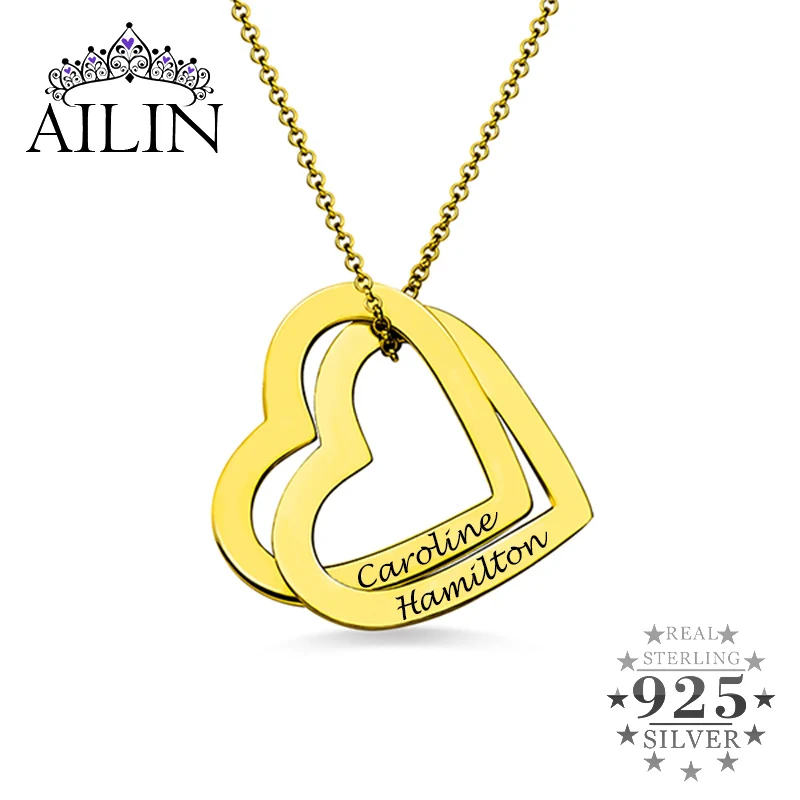 Wholesale Personalized Women Interlocking Two Hearts Necklace with Rose Gold Color For Her Name Customization Pendant For Lady
Wholesale Personalized Women Interlocking Two Hearts Necklace with Rose Gold Color For Her Name Customization Pendant For Lady