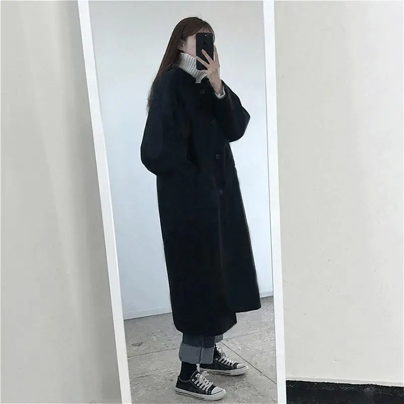 Wool Blends Women Winter Single-breasted Harajuku All-match Chic Womens Preppy-style Fashion Students Outwears Loose New
Wool Blends Women Winter Single-breasted Harajuku All-match Chic Womens Preppy-style Fashion Students Outwears Loose New