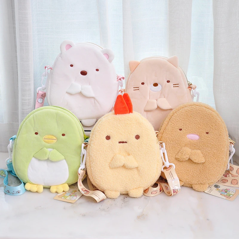 

Kawaii San-X Corner Bio Plush Backpack Japan Anime Sumikko Gurashi Plush Doll Cute Penguin Shoulder Bag Messenger Bag Girls Gift