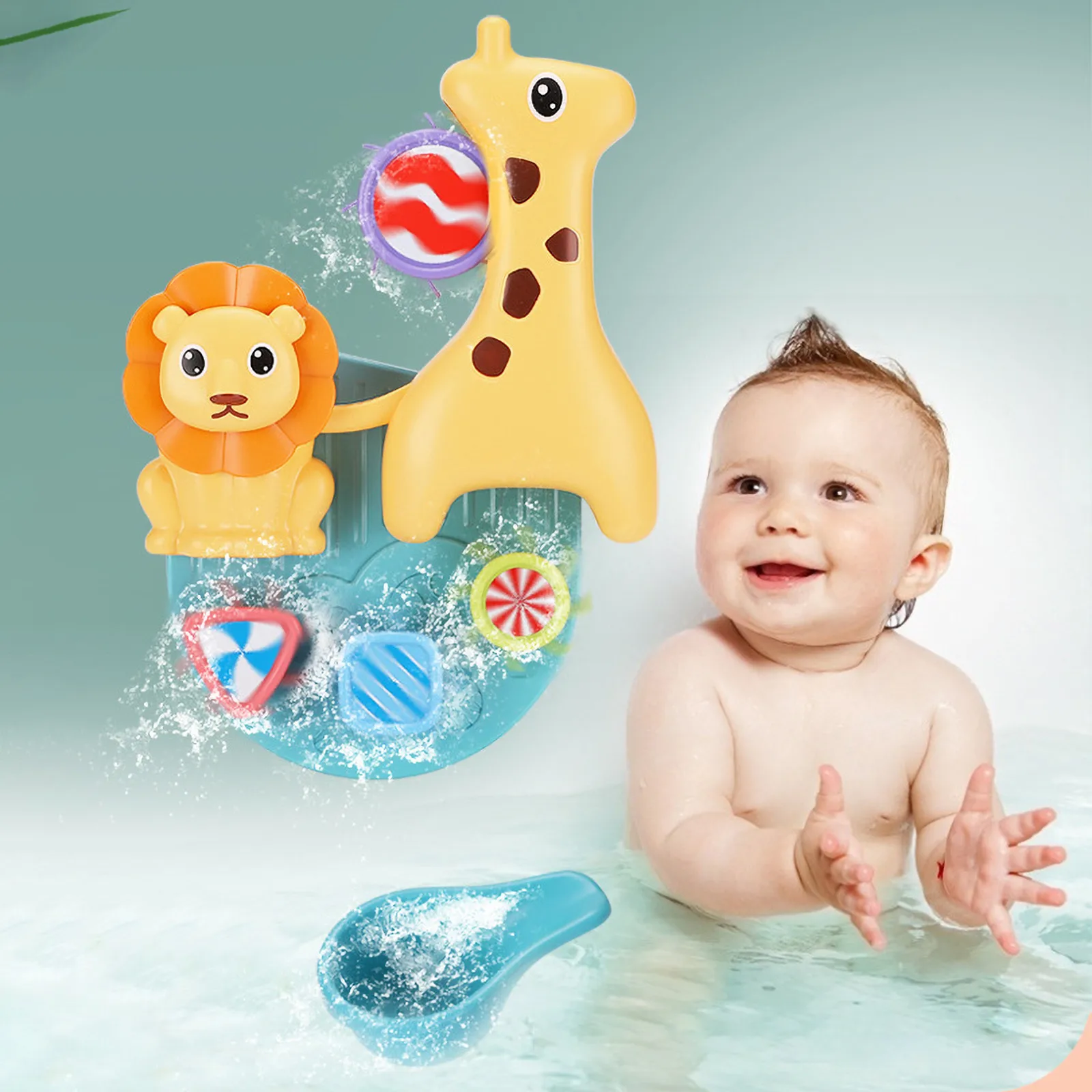 Игрушки для ванны, детская водная игра, ванная комната, жираф и животное, водная ложка, игра с фотографией, набор для детей 1 2 3 лет FE
Игрушки для ванны, детская водная игра, ванная комната, жираф и животное, водная ложка, игра с фотографией, набор для детей 1 2 3 лет FE