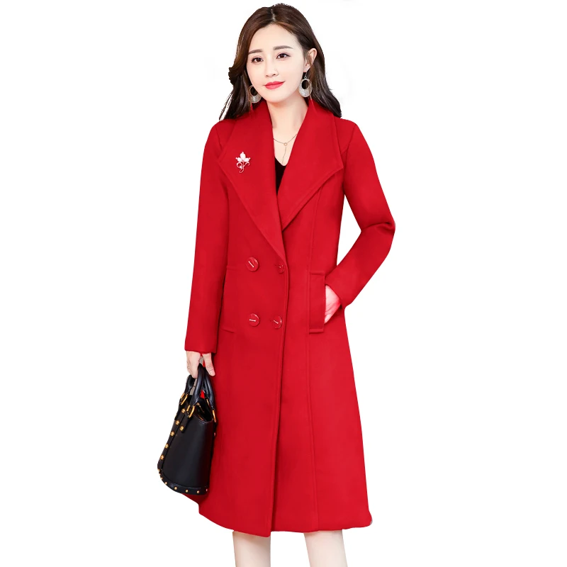 autumn and winter female wear new of the slim slimming woolen coat long Style temperament high quality Double sided woolen coat
autumn and winter female wear new of the slim slimming woolen coat long Style temperament high quality Double sided woolen coat