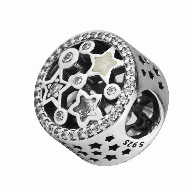 Silver Enamel & Clear CZ Stars Charm Beads for Jewelry Making Winter Silver 925 Jewelry Crystal Beads for Chain Bracelets Women
Silver Enamel & Clear CZ Stars Charm Beads for Jewelry Making Winter Silver 925 Jewelry Crystal Beads for Chain Bracelets Women